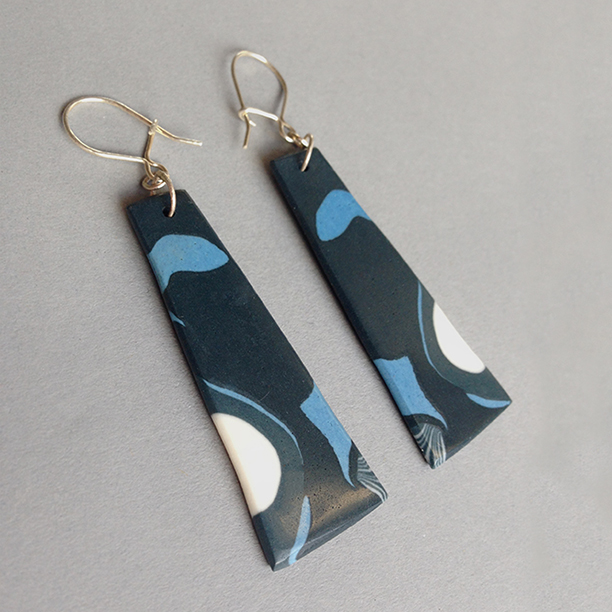 Porcelain and Silver Earrings